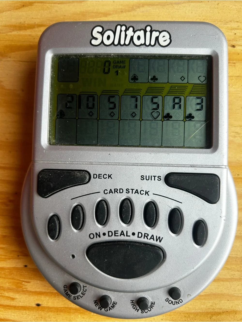 Solitaire Portable Electronic Game - Silver with Black Buttons